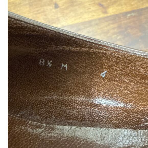 Glacée Vintage Italian Leather Women's Size 8 1/2 Lace Up Shoe Two Toned Brown - Picture 8 of 11